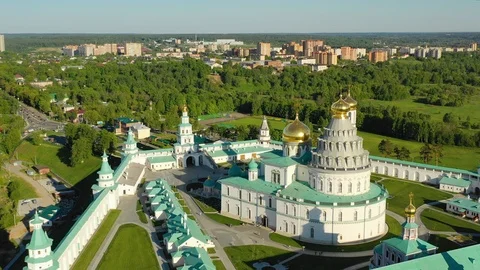 Aerial view of the New Jerusalem Monastery Stock Footage 108282889
