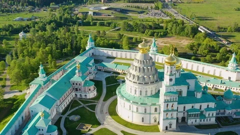 Aerial view of the New Jerusalem Monastery Video stock 108282994