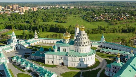Aerial view of the New Jerusalem Monastery Video stock 108283056