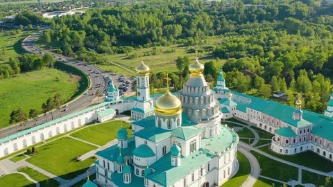 Aerial view of the New Jerusalem Monastery Video stock 108283063