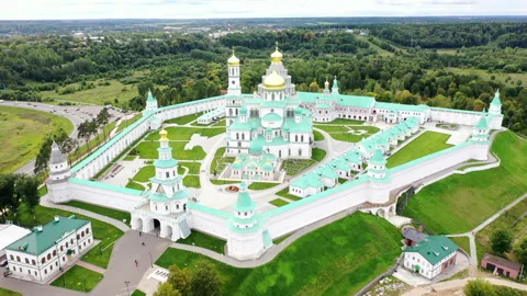 Aerial view of New Jerusalem monastery in Istra district, Moscow region, Russia 스톡 동영상 148720324