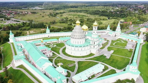 Aerial view of New Jerusalem monastery in Istra district, Moscow region, Russia Vídeo Stock 148722710
