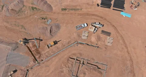 Aerial view new residential complex buildings for construction work in the Stock Footage 152193474