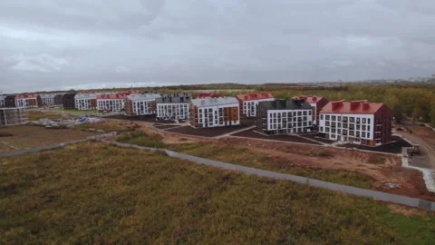 Aerial view of a new residential complex Stock Footage 317770747