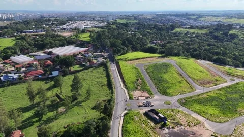 Aerial View of New Residential Development and Urban Expansion Stock Footage 325351292
