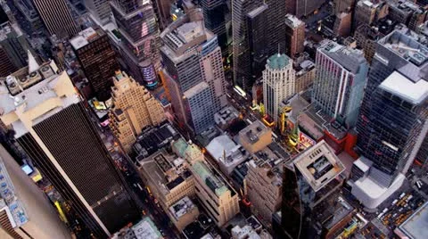 Aerial view New York city skyscrapers, New York Stock Footage