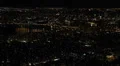 Aerial View of New York City, East River, Williamsburg Bridge, night, evening HD Footage