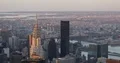 Aerial View of New York City with Iconic Skyscrapers Chrysler Building Sunset Ny 4k or 4k+ Resolution
