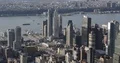 Aerial View of New York City with Shipping Transportation on Hudson River Day 4k or 4k+ Resolution