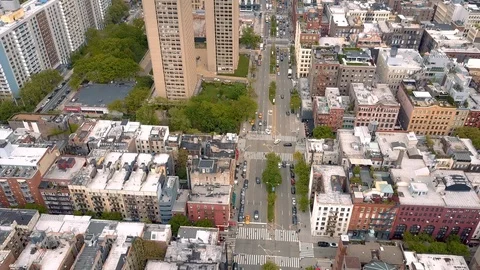 Aerial view of New York, Lower Manhattan. Residental and financial business Video stock 90887367