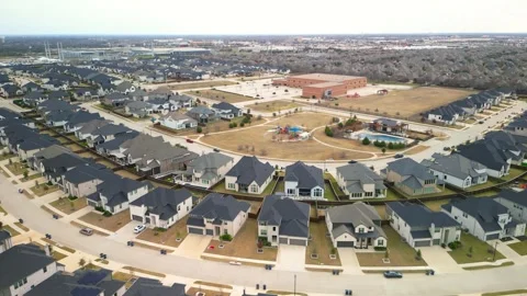 Aerial view of newly built upscale neighborhood in Dallas suburbs , One of .. Vídeos de archivo 315628530