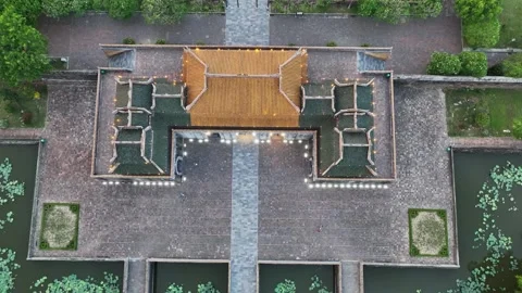 Aerial View of Ngo Mon Gate Within the Imperial City of Hue, Vietnam Stock Footage 339273843