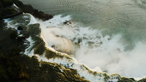 Aerial view of Niagara Falls Stock Footage 126255352