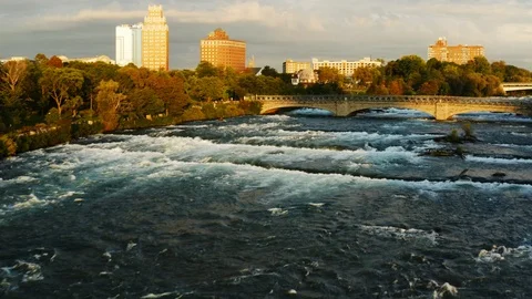 Aerial view of Niagara Falls Stock-Footage 126255368
