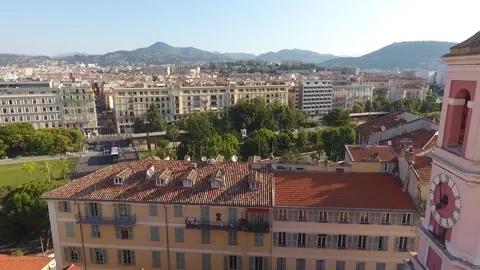Aerial view of Nice in june by drone 05 Stock Footage 293690516