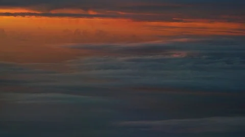 Aerial view of nice landscape, cloud and sky from airplane Stock Footage 117076153