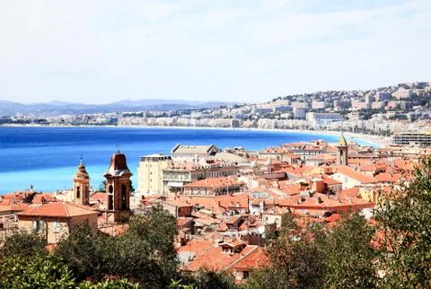 Aerial view of the Nice old town France Stock Photos