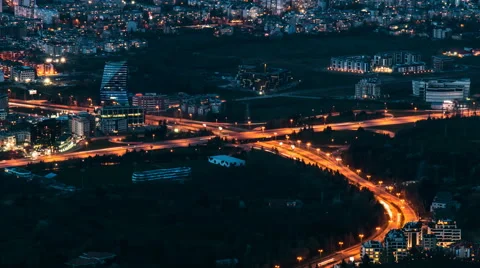 Aerial View At Night, 4K Resolution Time Lapse Stock Footage 62714622
