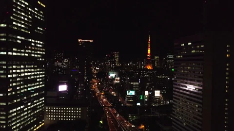 Aerial view of Night Tokyo Video stock 101891739