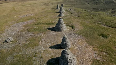 Aerial view of Nine Standards Rigg Stock Footage 253553612