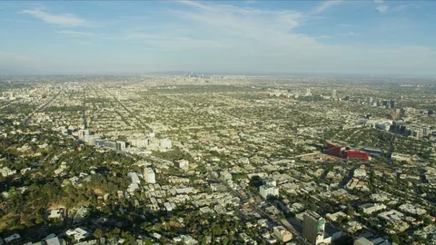 Aerial view Norma Triangle West Hollywood Los Angeles Stock Footage 95989221