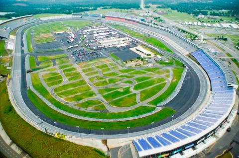 Aerial view of North Carolina Speedway in Charlotte, NC Stock Photos