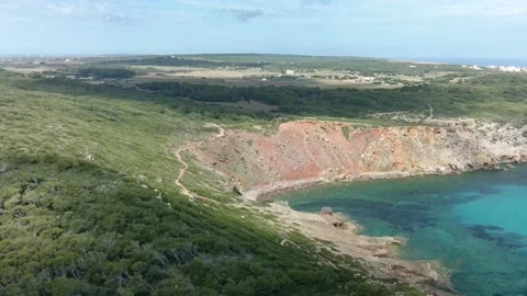 Aerial view  north of menorca Stock Footage 155301135