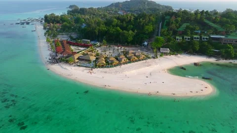 Aerial view of North Point Beach in Koh Lipe, Satun, Thailand Stock Footage 229991773
