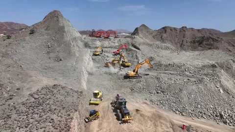 Aerial view oad construction site process Stock Footage 325429447