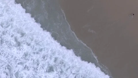 Aerial View of Oaxaca Beach &amp; Waves in Mexico Stock Footage 79733362