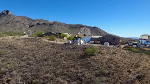 Aerial view of an observatory complex Stock Footage 74232831