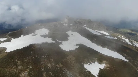 Aerial view of observatory at the top of the mountain, old abandoned observatory Video stock 108231703