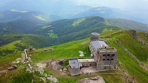 Aerial view of observatory at the top of the mountain Video stock 117848262