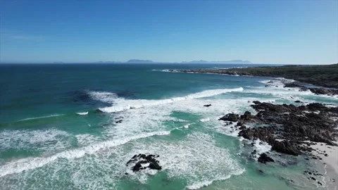 Aerial view of ocean and beach 動画素材 201837658