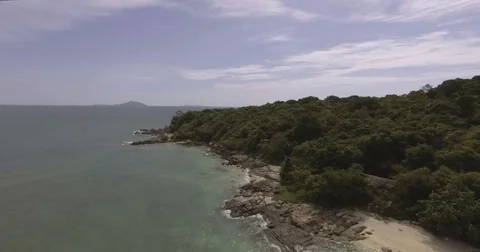 Aerial view on the ocean and rocks. Stock Footage 70410366