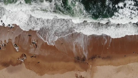 Aerial view of the ocean beach Stock Footage 108537913