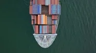 Aerial View Of Ocean Container Ship. Stock Footage