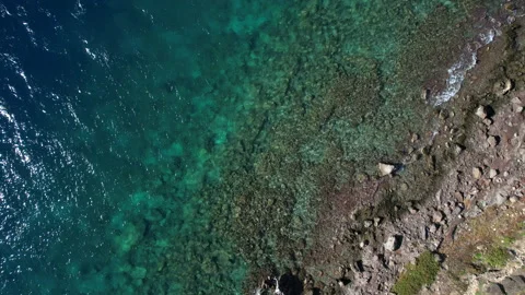 Aerial view of ocean depth transition in Aegina Greece. Stock Footage 336979511
