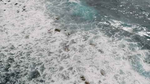 Aerial view of the ocean in El Pris, Tenerife Island, Canary Islands, Spain Vidéo 108688803