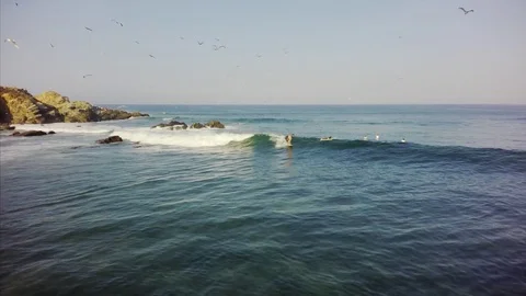 Aerial view of ocean Stock Footage 80245522