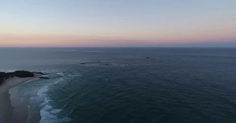 Aerial view of ocean post sunset Stock Footage 78328128
