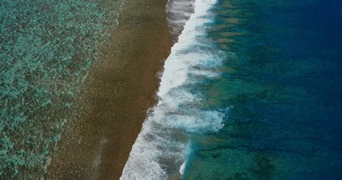 Aerial view of ocean reef landscape Stock Footage 115061981