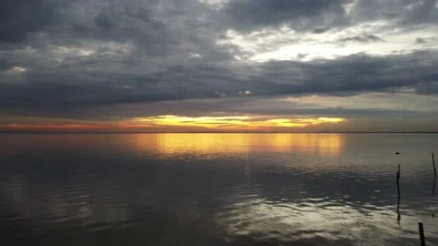 Aerial view of ocean sunrise Stock Footage 170952224