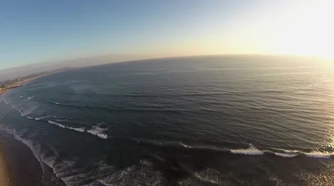 Aerial View of Ocean at Sunset Stock Footage 41646951