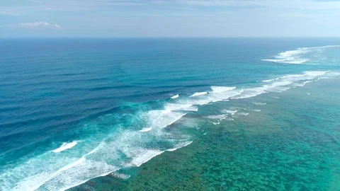 Aerial view of the ocean surf Stock Footage 108534783