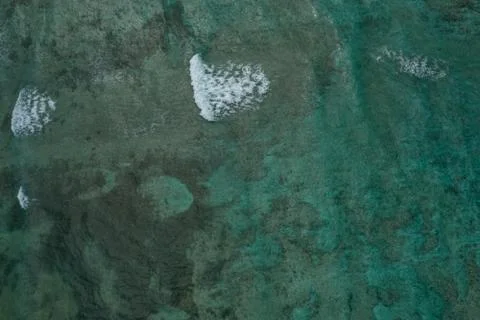 Aerial view of an ocean surface with waves near Grand Turk in Caribbean Fotos de archivo