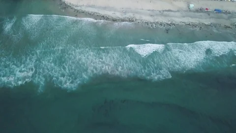 Aerial view of ocean waves #3 Stock Footage 92499797