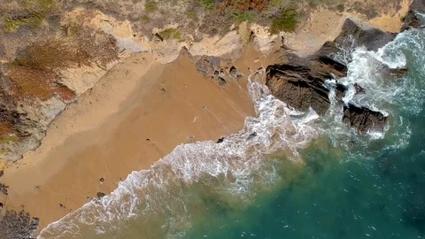 Aerial view of ocean waves from above Stock Footage 106018401