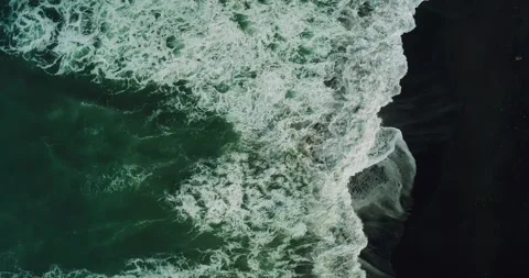 Aerial View of Ocean Waves Along Indonesian Sandy Coastline Video stock 332150398