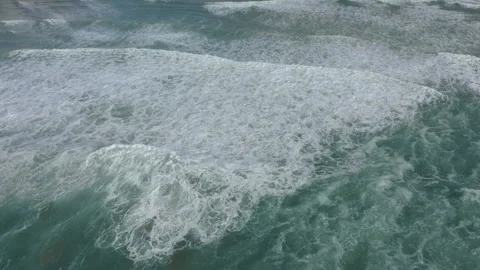 Aerial view of ocean waves and beautiful beach in Portugal, 4k. Stock Footage 130697074